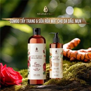 Combo Sữa Rửa Mặt Nghệ Nhân Sâm + Nước Tẩy Trang Hoa Hồng MELA Dành Cho Da Dầu Mụn - ML424