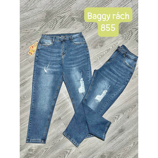 Quần form 9 tấc jean giãn rách đẹp Bigsize