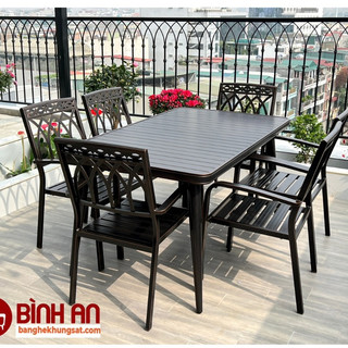 Bộ Bàn Ghế Sân Vườn Ngoài Trời HCN💥(BANGHE)💥Bàn Ghế Nhôm Đúc Ngoài Trời💥 BỀN + ĐẸP + RẺ💥