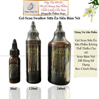 Gel scan hình xăm Sơn Én Swallow , gelscan giấy than siêu bám nét 120ml-240ml