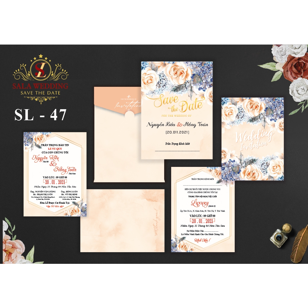 Thiệp cưới SL47 combo 200 thiệp