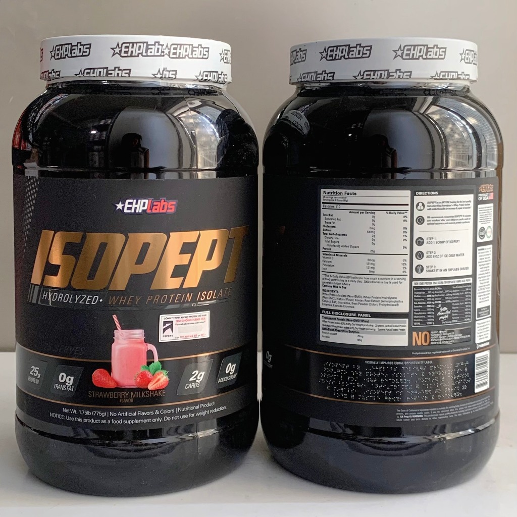 Hydrolyzed Whey Protein EHPlabs ISOPEPT : Thuỷ phân hấp thu nhanh 2lbs