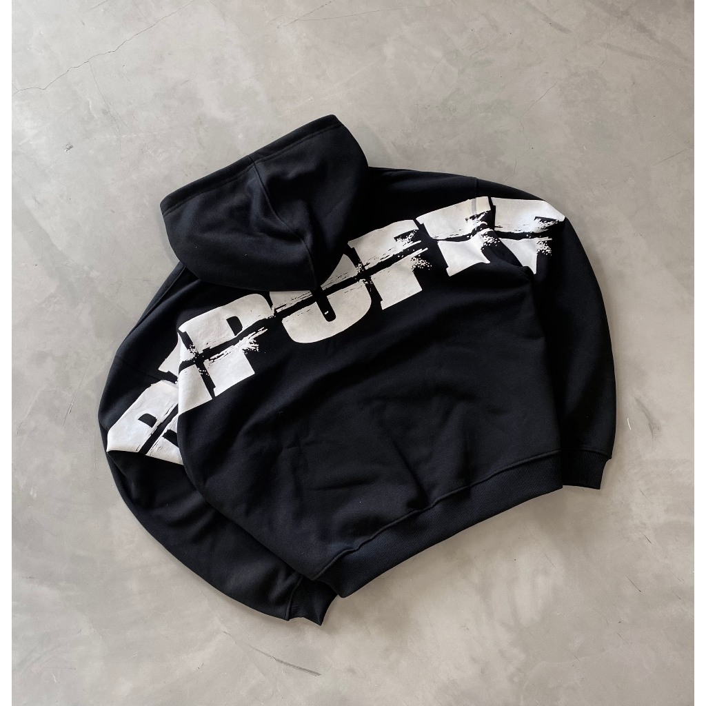 RIPOFFF Backbullet Boxy Hoodie - Black (Áo khoác tay dài nỉ bông)