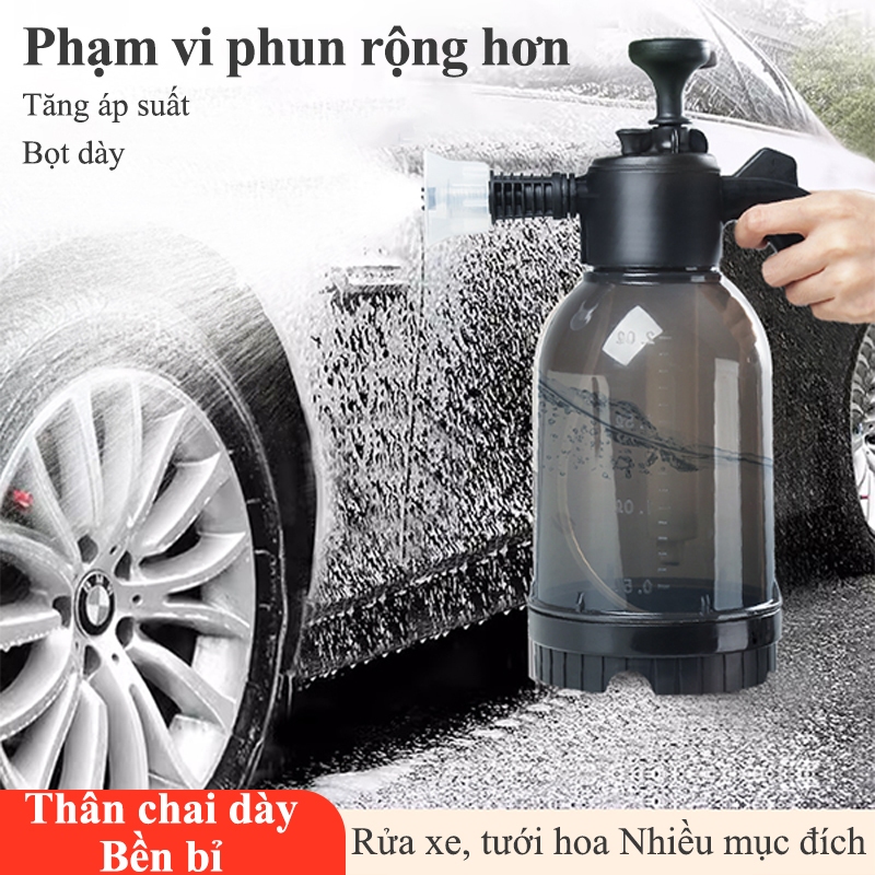 Bình phun bọt tuyết 2000ml ININ Bình xịt bọt tuyết tưới cấy rửa xe cầm tay có dầu phun nâng cấp tiện lợi