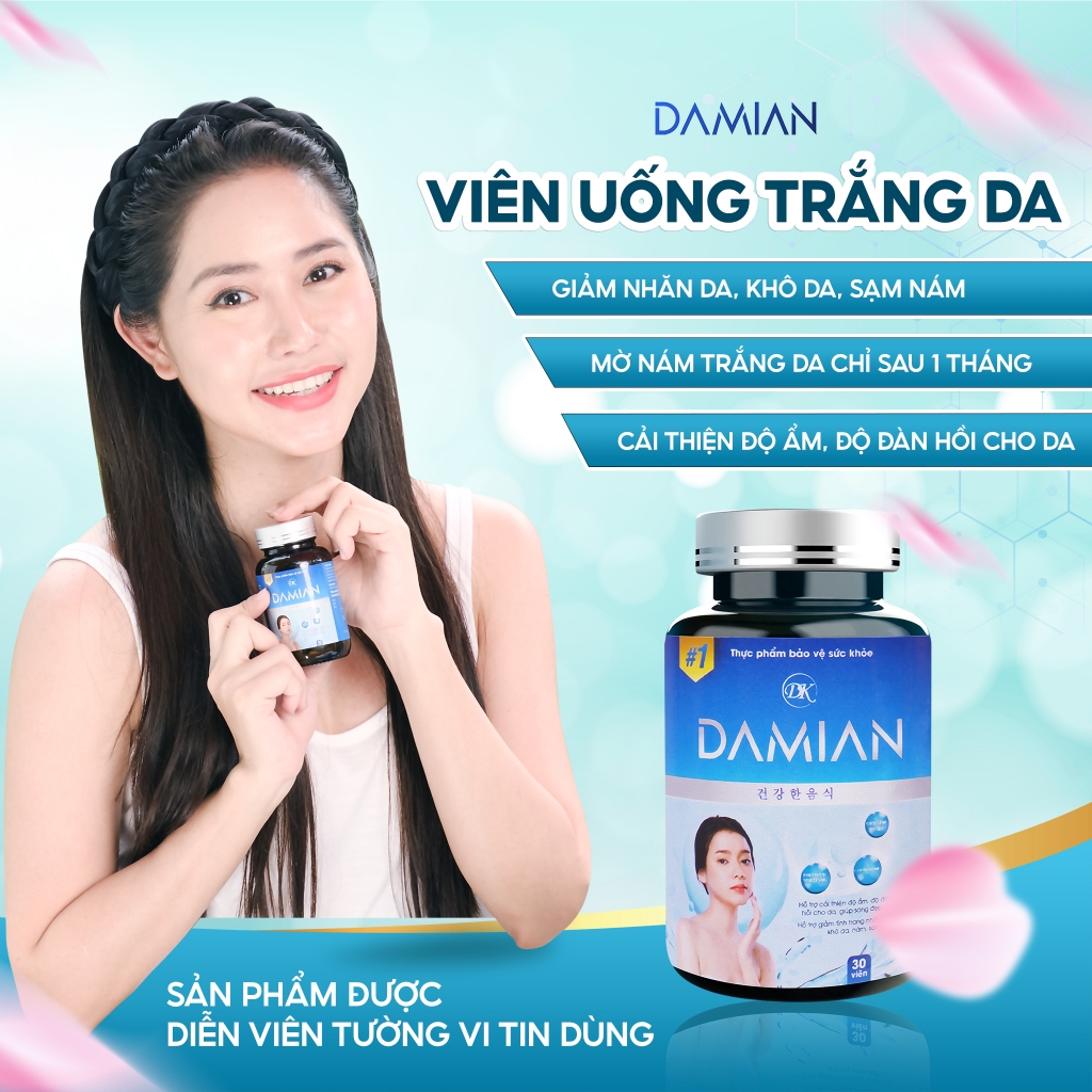 [Mua 4 Tặng 4] Viên uống Damian trắng da, mờ thâm nám, dưỡng trắng chỉ sau 30 ngày