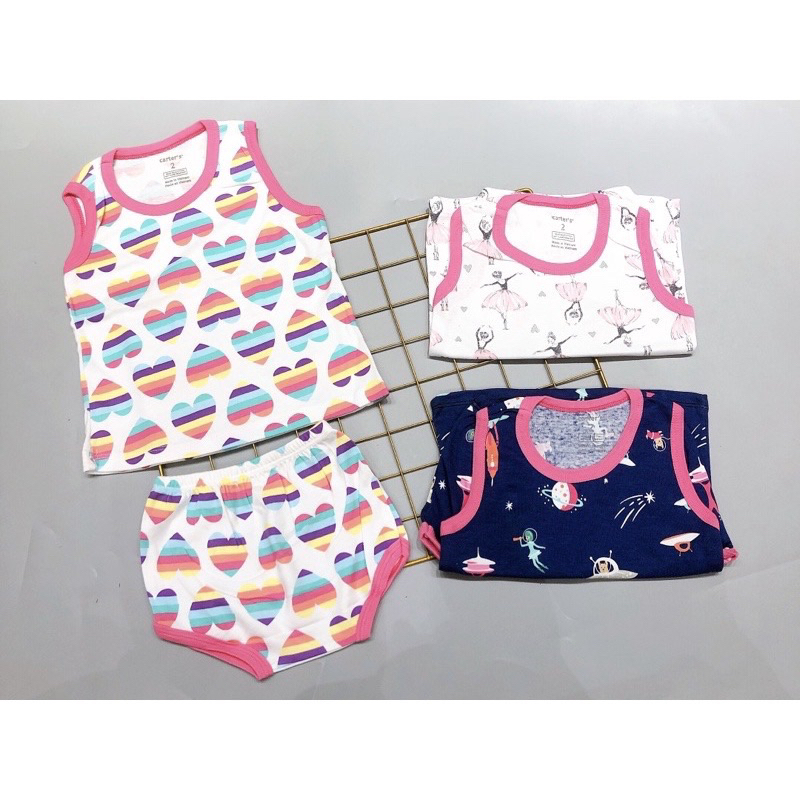 Combo 3 bộ bé gái thun borip