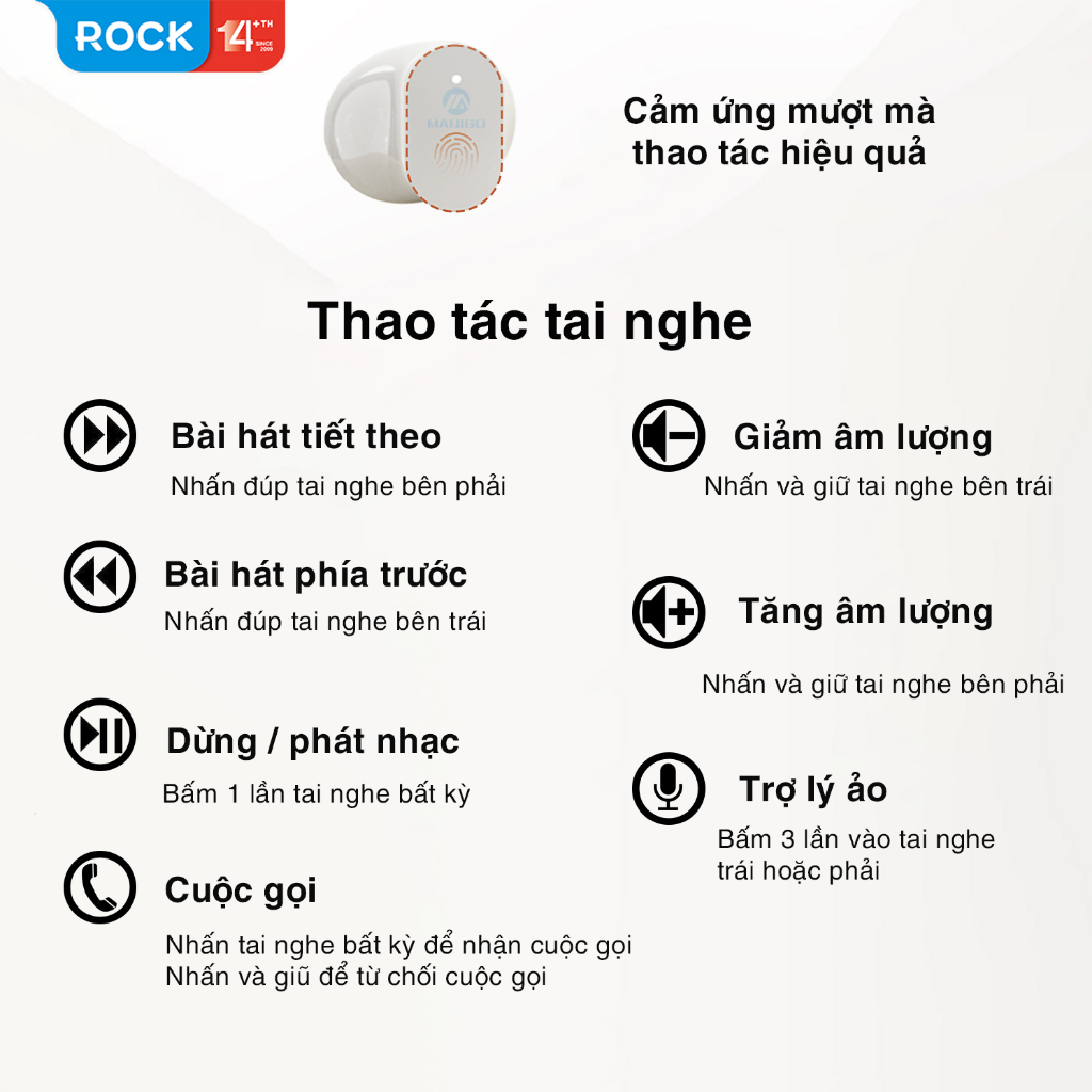 Tai nghe bluetooth không dây nhét tai Rockspace EB900 TWS có mic hàng chính hãng bảo hành 12 tháng | BigBuy360 - bigbuy360.vn