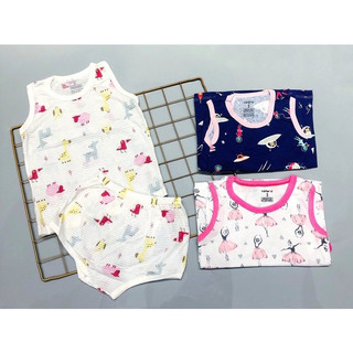 Combo 3 bộ bé gái thun borip