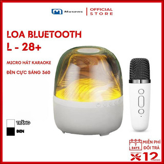 Loa Bluetooth L28+ Không Dây Kèm Micro Hát Karaoke, Loa Bluetooth Trong Suốt Có Đèn LED - L28+