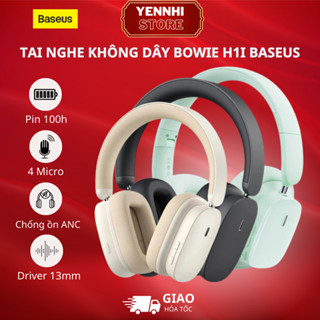 Tai Nghe Chụp Tai Không Dây Chống Ồn BASEUS BOWIE H1I BISA 3D ANC-48DB,Âm Thanh 3D,Cảm Biến Chạm,Bluetooth 5.3