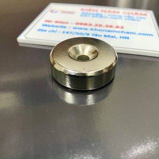 1 viên nam châm đất hiếm có lỗ D30x10mm lực hút siêu mạnh