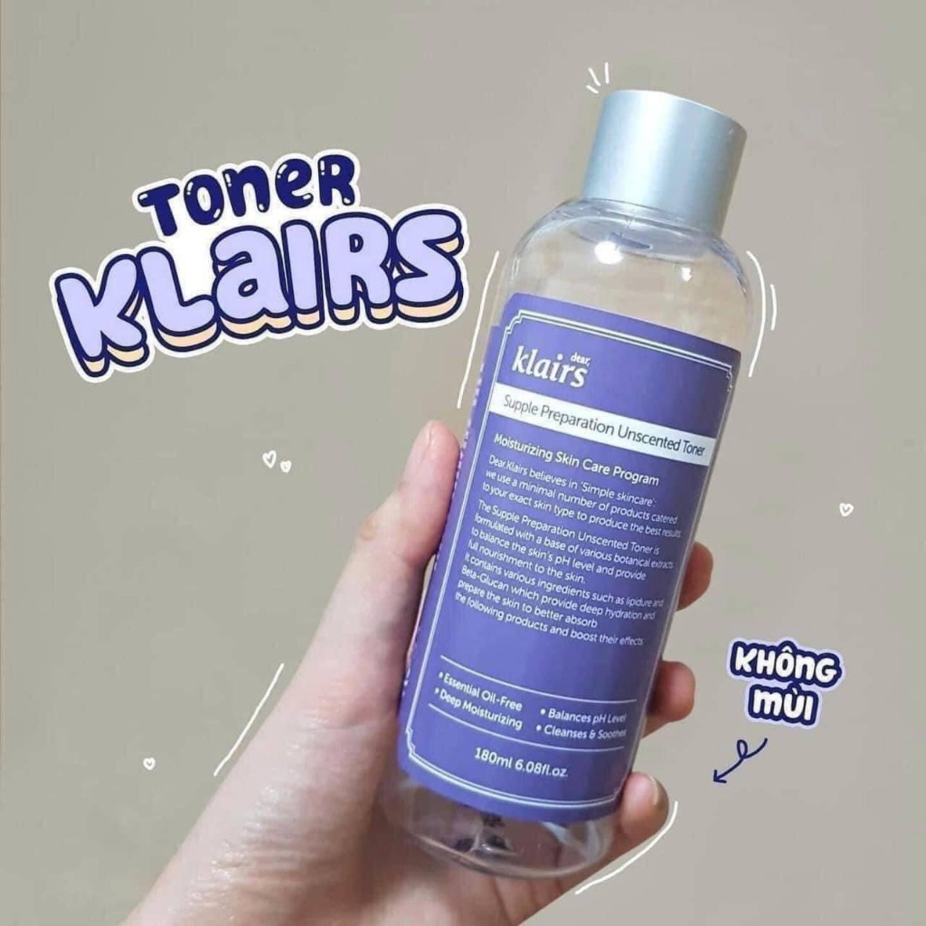 Toner Dear, Klairs | Supple Preparation Toner Nước hoa hồng cân bằng da klairs