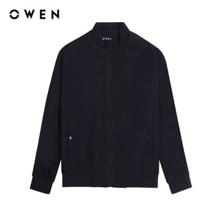 Owen - jacket regular fit jk231621 màu đen chất liệu polyester