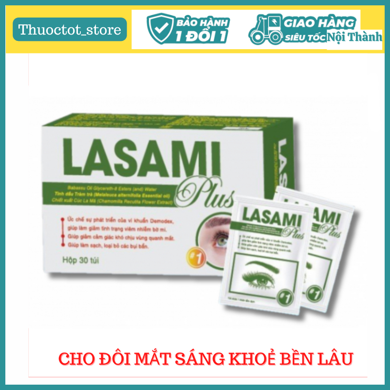 Viêm bờ mi_ Dung dịch vệ sinh bờ mi Lasami ( Dạng miếng)