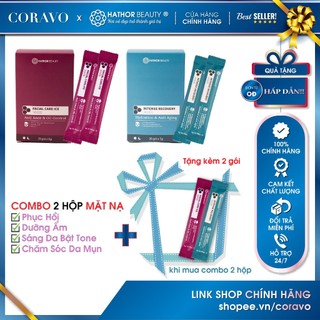 Combo mặt nạ Phục Hồi Dưỡng Ẩm Dưỡng Sáng Chăm Sóc Da Mụn Hathor Beauty (Kim Thiên Hoa) - Coravo
