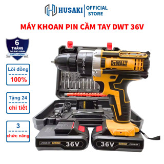  Máy khoan pin cầm tay mini máy bắn vít DWT 36V lõi đồng 3 chức năng bảo hành 6 tháng 