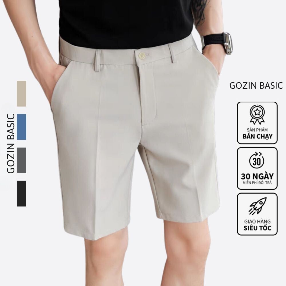 Quần tây âu short nam GOZIN BASIC ngắn thời trang cao cấp form đẹp -JA03