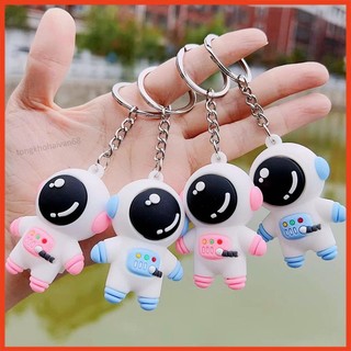 Móc khoá dễ thương phi hành gia xanh hồng, móc khoá cute thiết kế đẹp mắt