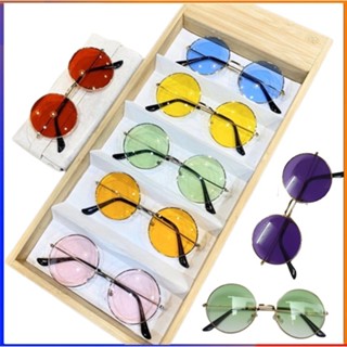  Kính Mắt Thầy Bói Unisex Nam Nữ Hàng Loại 1 Kính Râm Gọng Kim Loại Tròn Xoe Thời Trang Tết 2024 Chống Nắng UV FERADO 