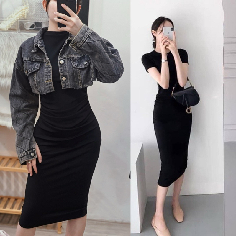 set đầm new kèm khoác jean