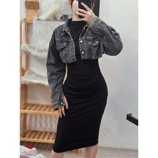 set đầm new kèm khoác jean