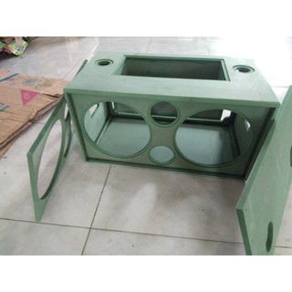 Vỏ thùng loa 2 bass 20 mạch 19x38 kích thước 560x300x400mm, gỗ mdf cốt xanh 12mm dày đẹp chắc chắn mặt loa đã khoét lỗ