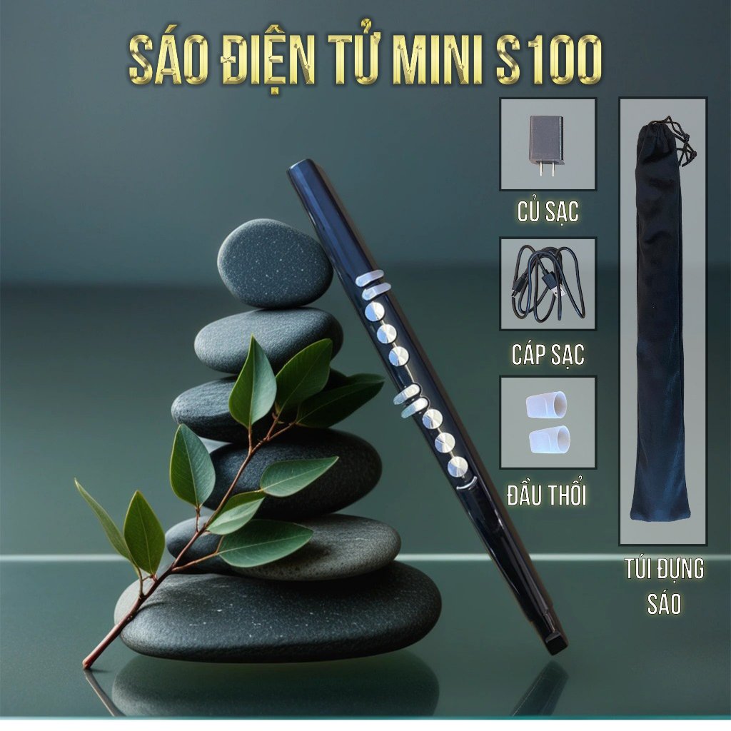 Sáo điện tử Mini S100 - 13 hiệu ứng âm thanh - Kết nối Bluetooth