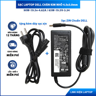 Sạc Laptop Dell 65W 3.34A - 90W 4.62A Chân Kim Nhỏ (BH 12 THÁNG 1 ĐỔI 1) - Sạc Zin