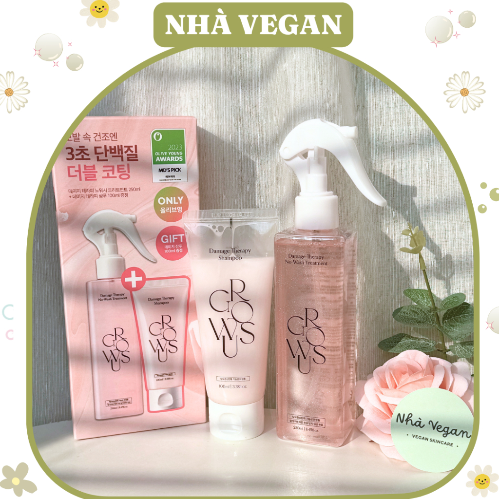 XỊT DƯỠNG TÓC VÀ DẦU GỘI PHỤC HỒI HƯ TỔN GROWUS DAMAGE THERAPY