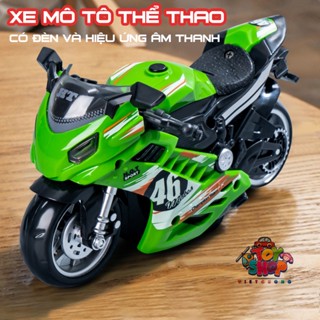 Đồ chơi xe mô tô thể thao động cơ quán tính có đèn và hiệu ứng âm thanh cực ngầu cho bé