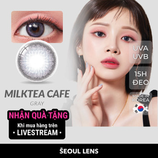 Milktea - 1 ngày gray - kính áp tròng hàn quốc seoulens