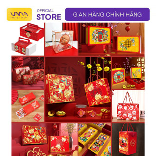   MẪU MỚI 2025  BỘ TÚI HỘP TẾT HỘP QUÀ TẾT HỘP GIẤY ĐỰNG BÁNH KẸO TẾT HỘP BÁNH DỨA ĐỦ SIZE NHIỀU MẪU 