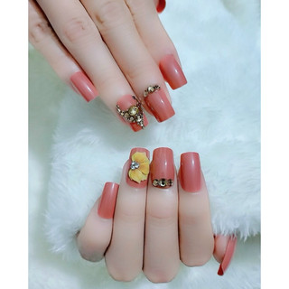 Bộ 24 Móng Tay Đính Hoa Đá Nhiều Mẫu