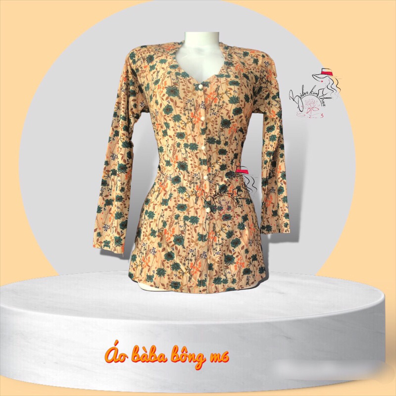 Áo bà ba nữ , áo bà ba bông size 4 ảnh thật