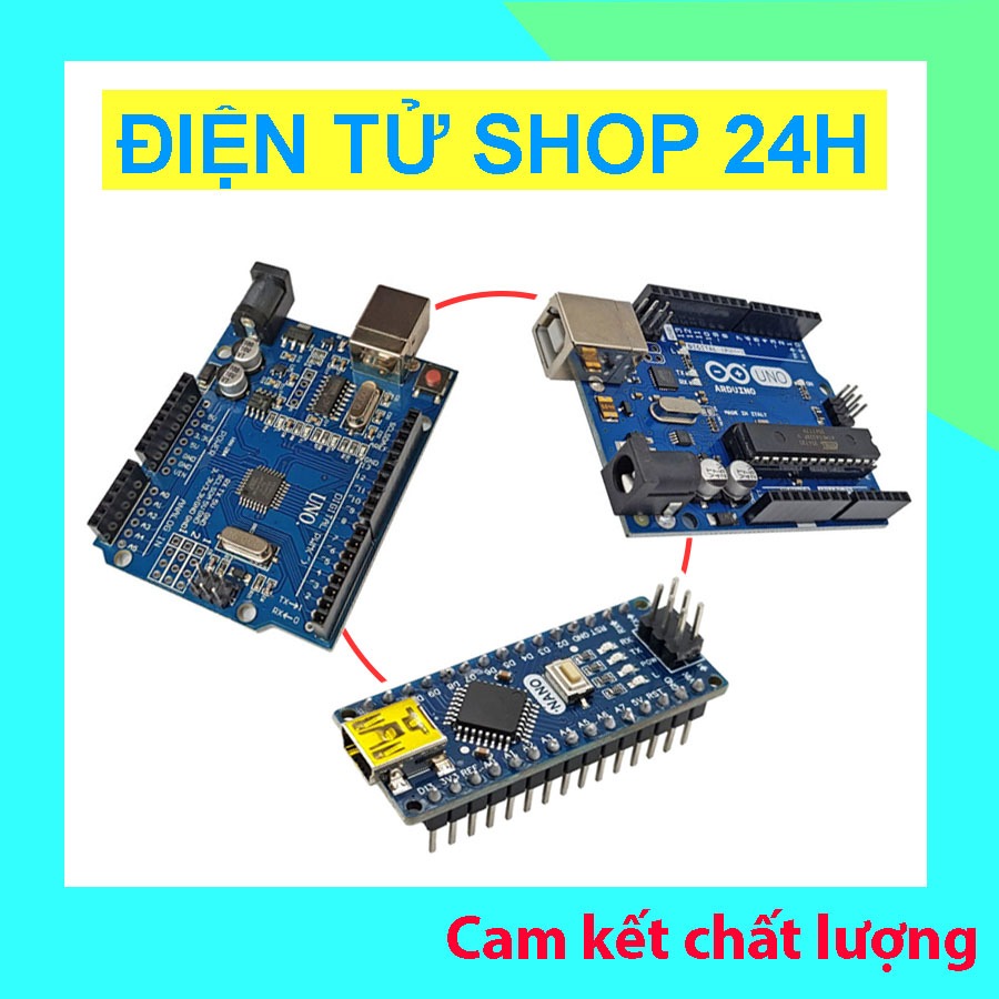 Board Arduino nano V3.1 Type C - UNO R3 Chíp Dán - UNO R3 Chíp Cắm - Nano ATMEGA328