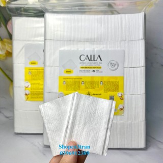 Bông Tẩy Trang Bề Mặt Mịn gói 500gr chính hãng Bông Bạch Tuyết size 5x6 - Bông tẩy trang làm sạch da mềm mịn Cala 500gr