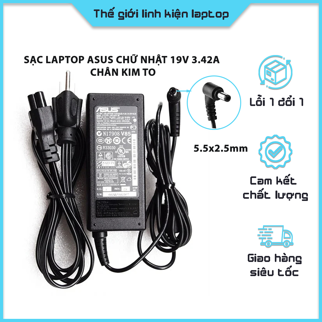 Sạc laptop Asus 19V-3.42A  – ZIN