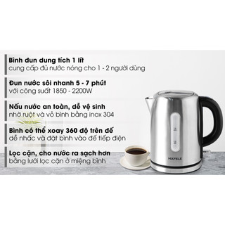 Bình đun siêu tốc hafele 1 lít t-9017 mới 100%