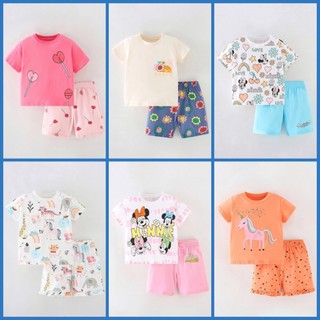 Quần áo trẻ em Little Maven bộ thun bé gái 2-7 tuổi ngắn tay quần đùi chất cotton BT447