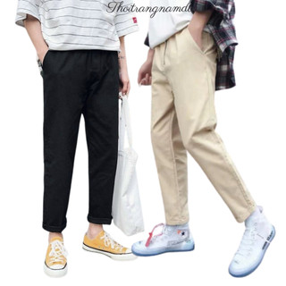 Quần kaki baggy trơn lưng thun dây rút s0