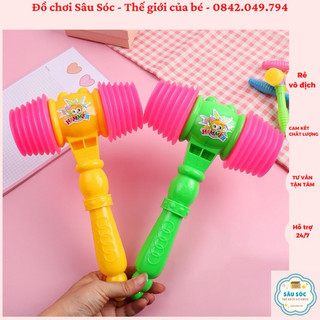Búa đồ chơi trẻ em, búa gõ hơi 2 đầu giáo cụ dạy học cho bé.