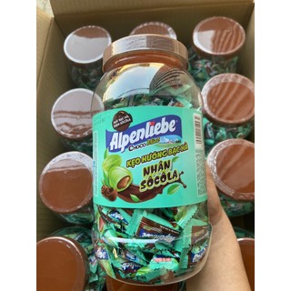Kẹo Alpenliebe Chocomint-Bạc hà nhân socola hủ 493g(170 viên)