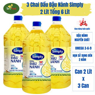  Combo 3 Can Dầu Ăn Simply Đậu Nành 2 Lít Tổng 6 Lít 