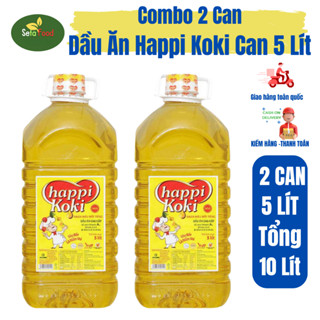 2 Can Dầu Ăn Cao Cấp Happi Koki Can 5 Lít Tổng 10 Lít