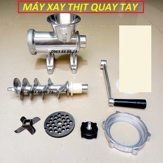 Xay thịt , xay cua quay tay cỡ đại bằng Nhôm - cối 12