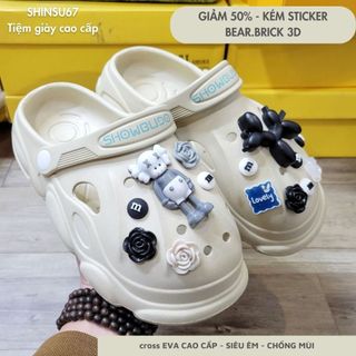 Dép cross chính hãng mã DINOS 2023 đế 4cm siêu cấp - Dép bánh mì độn đế đi chơi