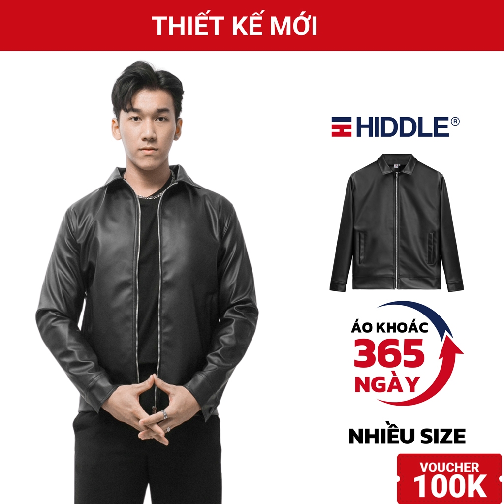 Áo khoác da nam cao cấp 2 lớp HIDDLE chống nước giữ ấm, có túi trong, nhiều size form casual | H11-AK2