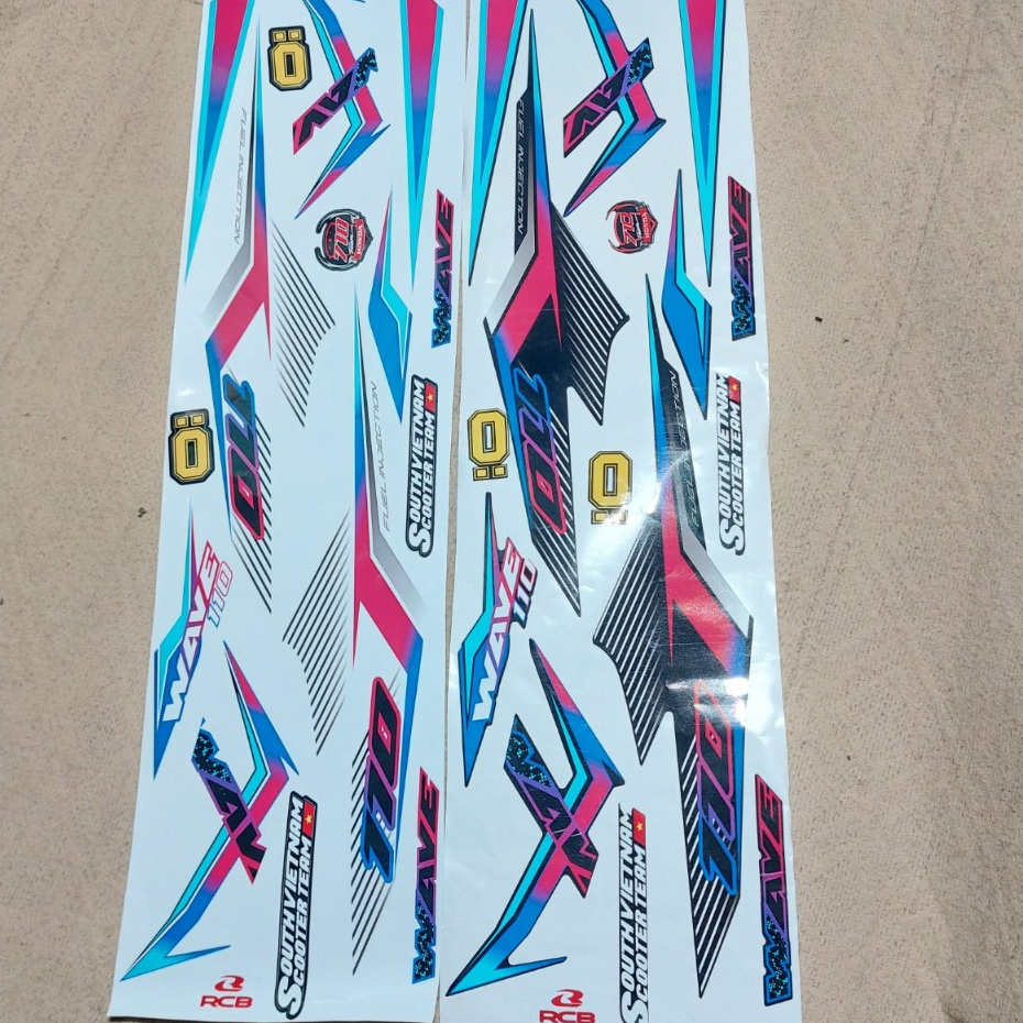 Tem Dán Xe Wave Tem Wave 7 Mầu Mới Nhất 2024 Dán Cho Wave 50/100/110