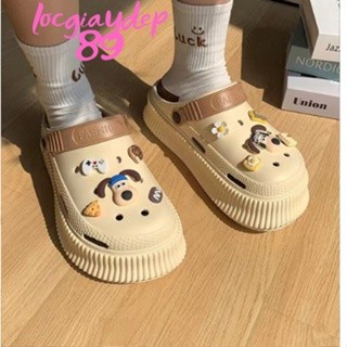 Dép sục nữ độn đế cao 5cm, dép cross nữ cao su dép bánh mỳ đi mưa kiểu dáng unisex mẫu mới 2023