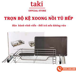 {Nhập Khẩu} Giá Kéo Xoong Nồi, Kệ Gầm Bếp, Kệ Xoong Nồi Tủ Bếp - Ray Giảm Chấn - Bảo Hành Vĩnh Viễn - Có Thợ Lắp
